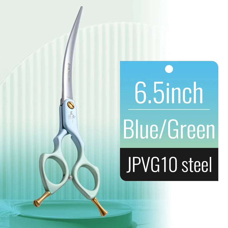 Fenice 6.0/6.5/7 Inch Professional Dog Grooming Scissors Curved Japan 440C Shear with High Quality Alloy Handle aseo de mascotas