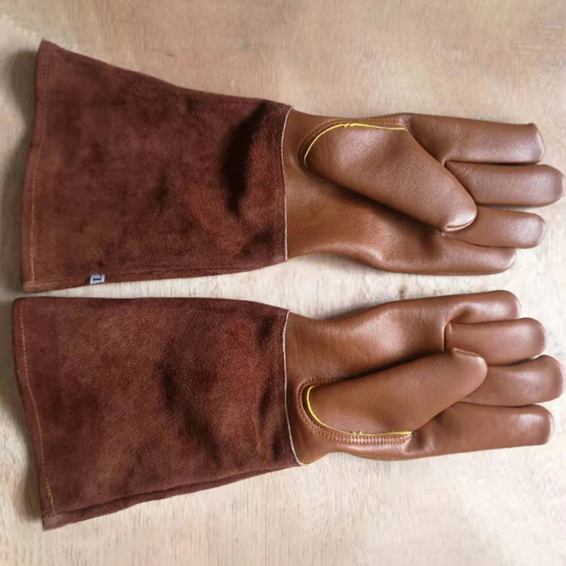 S-XL Gardening Gloves Rose Pruning Thorn Cut Proof Bushes Long Sleeve Leather Floral Gauntlet Welding Protection Gloves