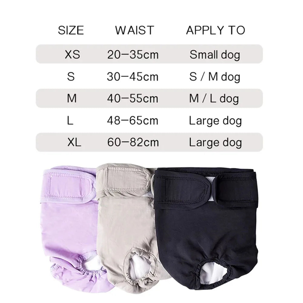 Washable Female Dogs Shorts Adjustable & No Leak Comfortable Dog Period Panties Doggies Puppy Underwear for Small and Large Dogs