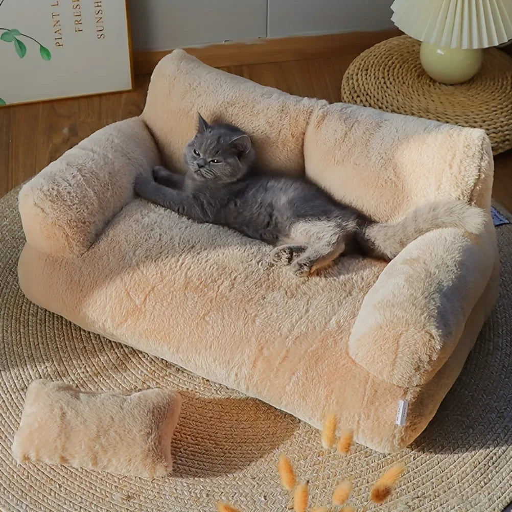 Luxury Cat Bed Super Soft Warm Pet Sofa Detachable Washable Non-slip for Small Medium Dogs Comfortable Sleep Pets Beds Supplies