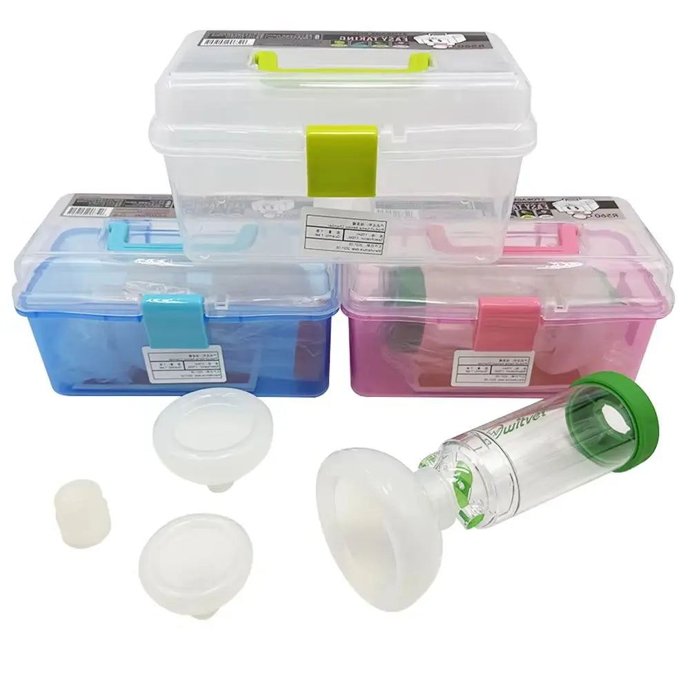New Pet Feline Cat Dog Aerosol Storage Spacer Assist Inhalation Pump Nebulizer Manual Plastic Silicon Mask Animal