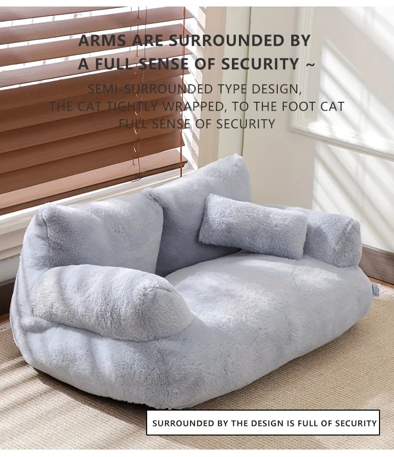 Luxury Cat Bed Super Soft Warm Pet Sofa Detachable Washable Non-slip for Small Medium Dogs Comfortable Sleep Pets Beds Supplies