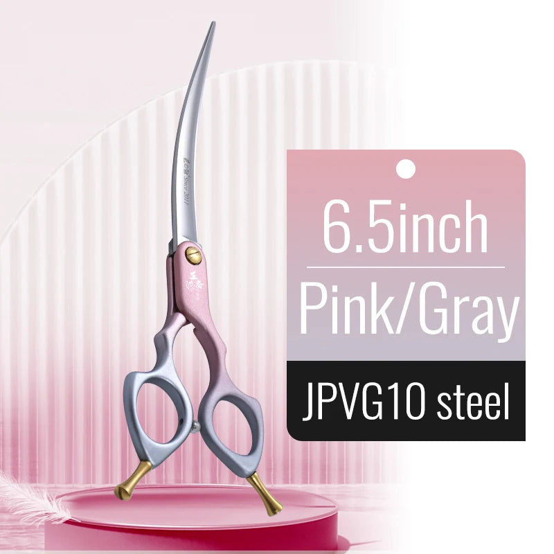 Fenice 6.0/6.5/7 Inch Professional Dog Grooming Scissors Curved Japan 440C Shear with High Quality Alloy Handle aseo de mascotas