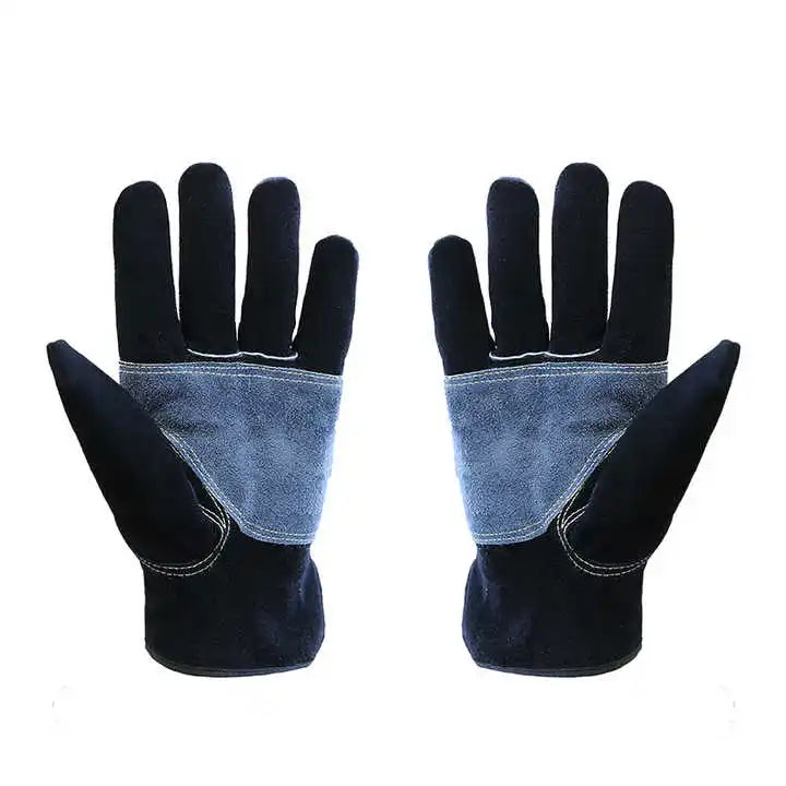 Cow Split Leather Work Gloves Adjustable Cuffs  BBQ Wear Resistant Gardening Safety Protective Gloves