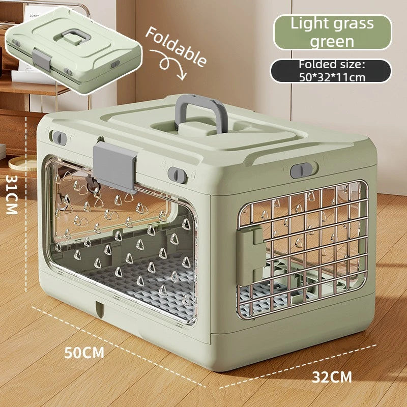 Portable Cat Carrier Pet Airline Crat Foldable Cat Kennel Dog Suitcase Outdoor Car Carry Box Dog Crate for Small Dog Pet Carrier