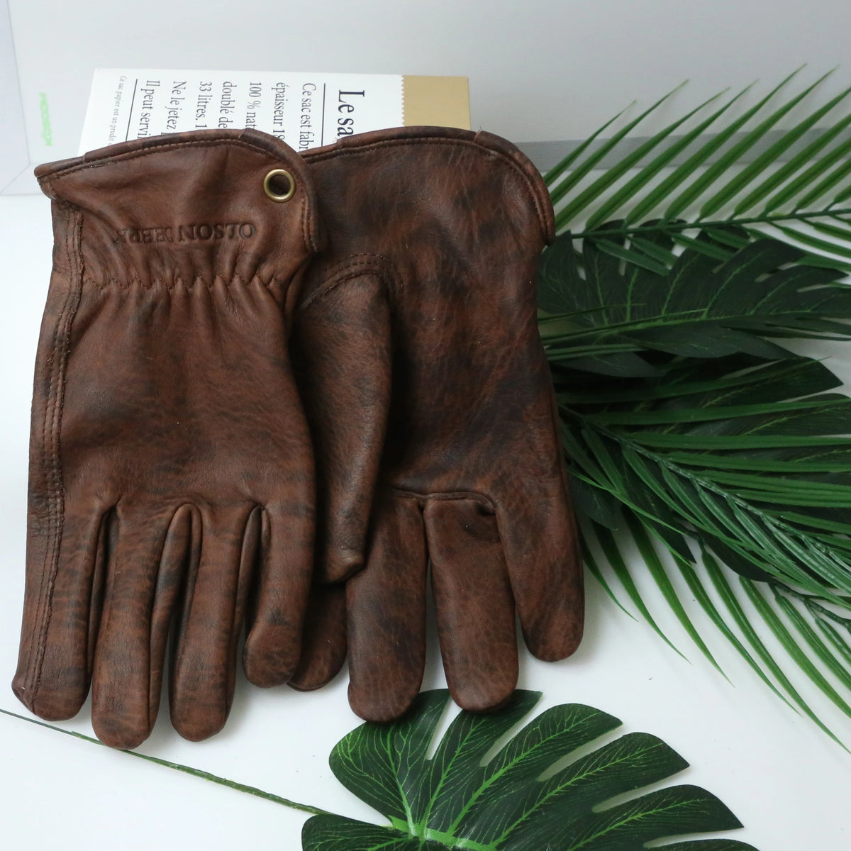 Leather Working Gloves for Gardening,Thornproof Gardening Gloves for Men and Women,Heavy Duty Leather Work Gloves Men