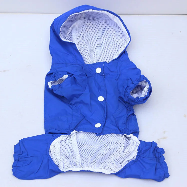 Dog Raincoat Waterproof Puppy Clothes Breathable Pet Raincoat Hooded Rain Jacket with D-ring For Small Dogs Outdoor Pet Supplies