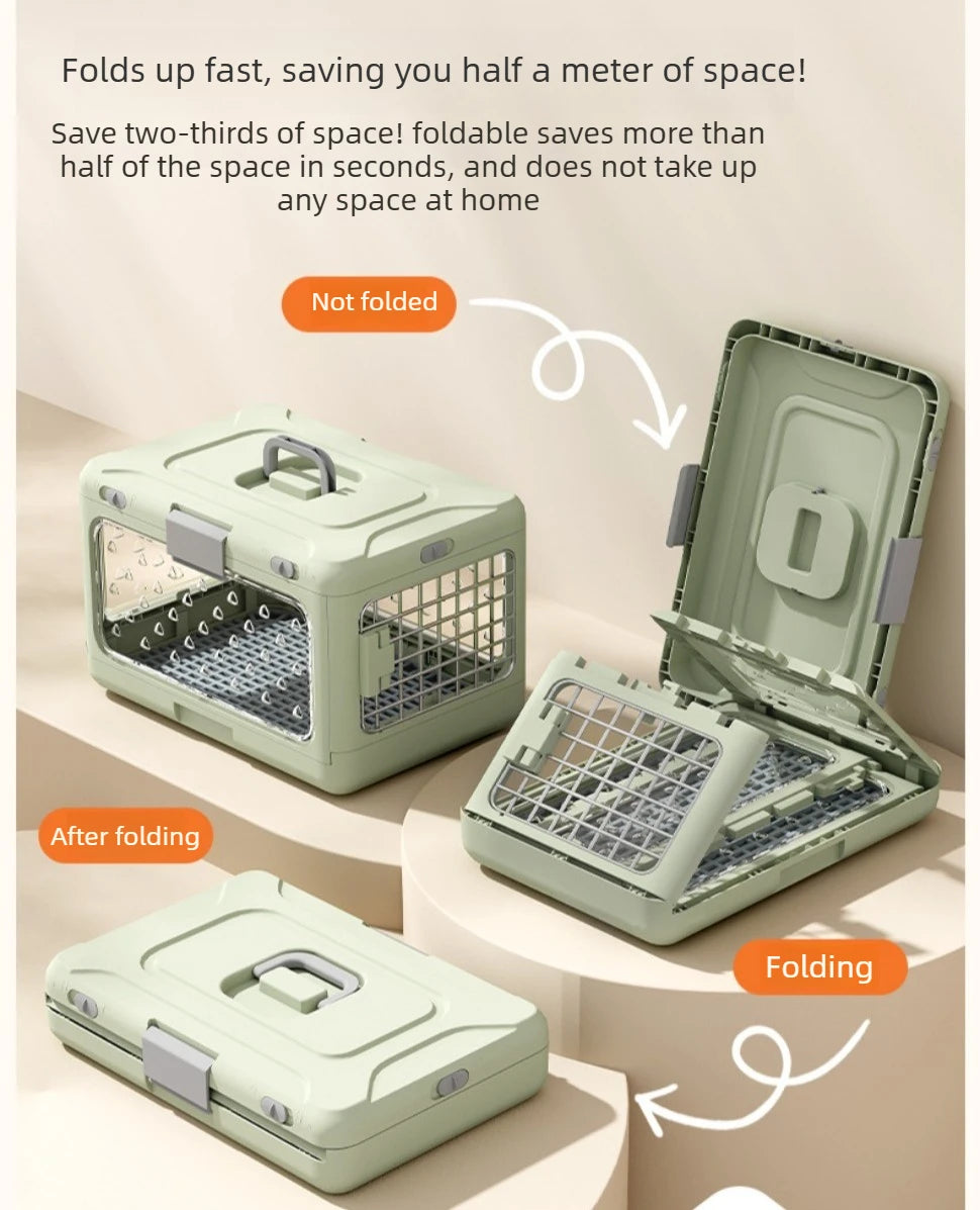 Portable Cat Carrier Pet Airline Crat Foldable Cat Kennel Dog Suitcase Outdoor Car Carry Box Dog Crate for Small Dog Pet Carrier