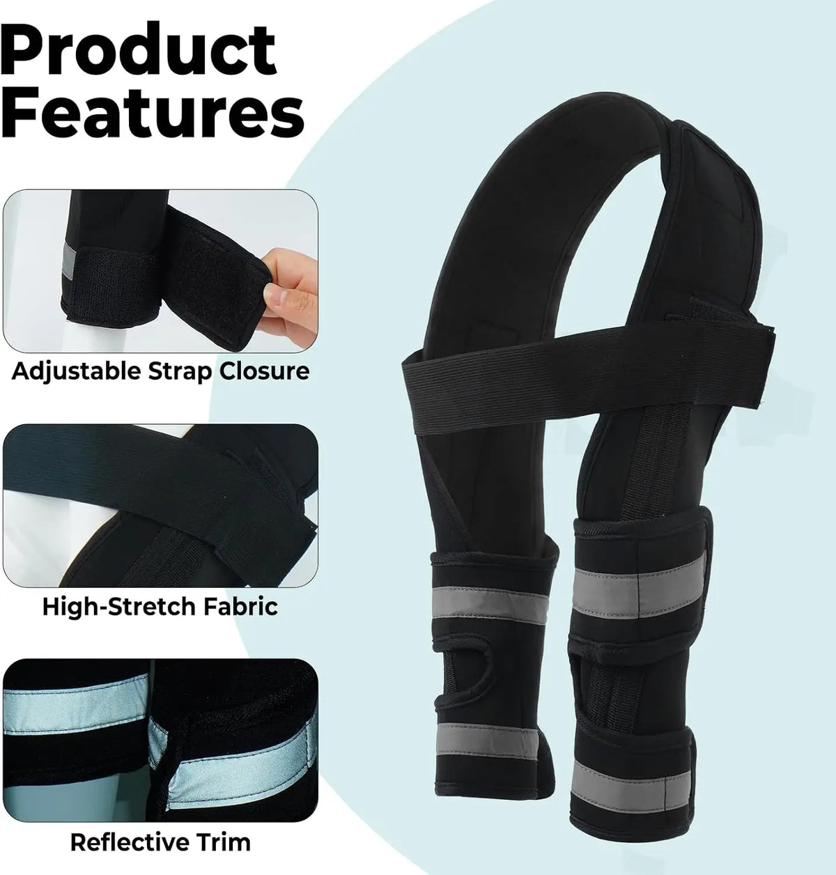 Dog Leg Brace for Front, Dogs Elbow Protector with Hook-Loop Fastening Elbow Brace for Joint Support Walking Assistance,Dropship