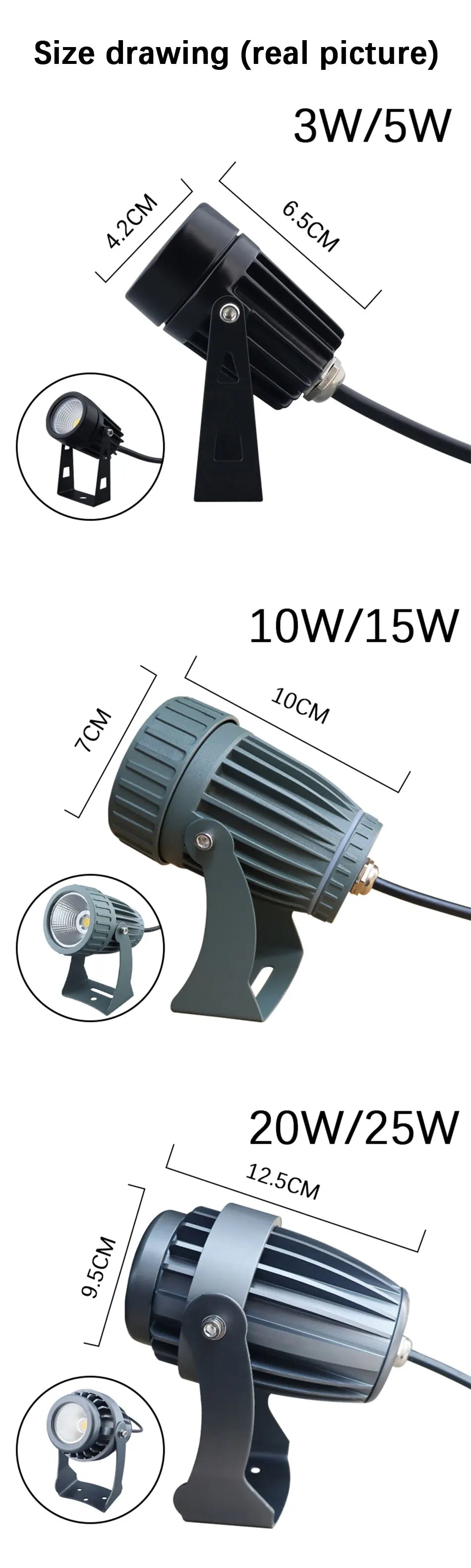 New LED Lawn Lamp COB Light 5W10W20W25W AC110V 220V Outdoor Waterproof Pathway Garden Spot Bulb Decor Landscape Lighting DC12V