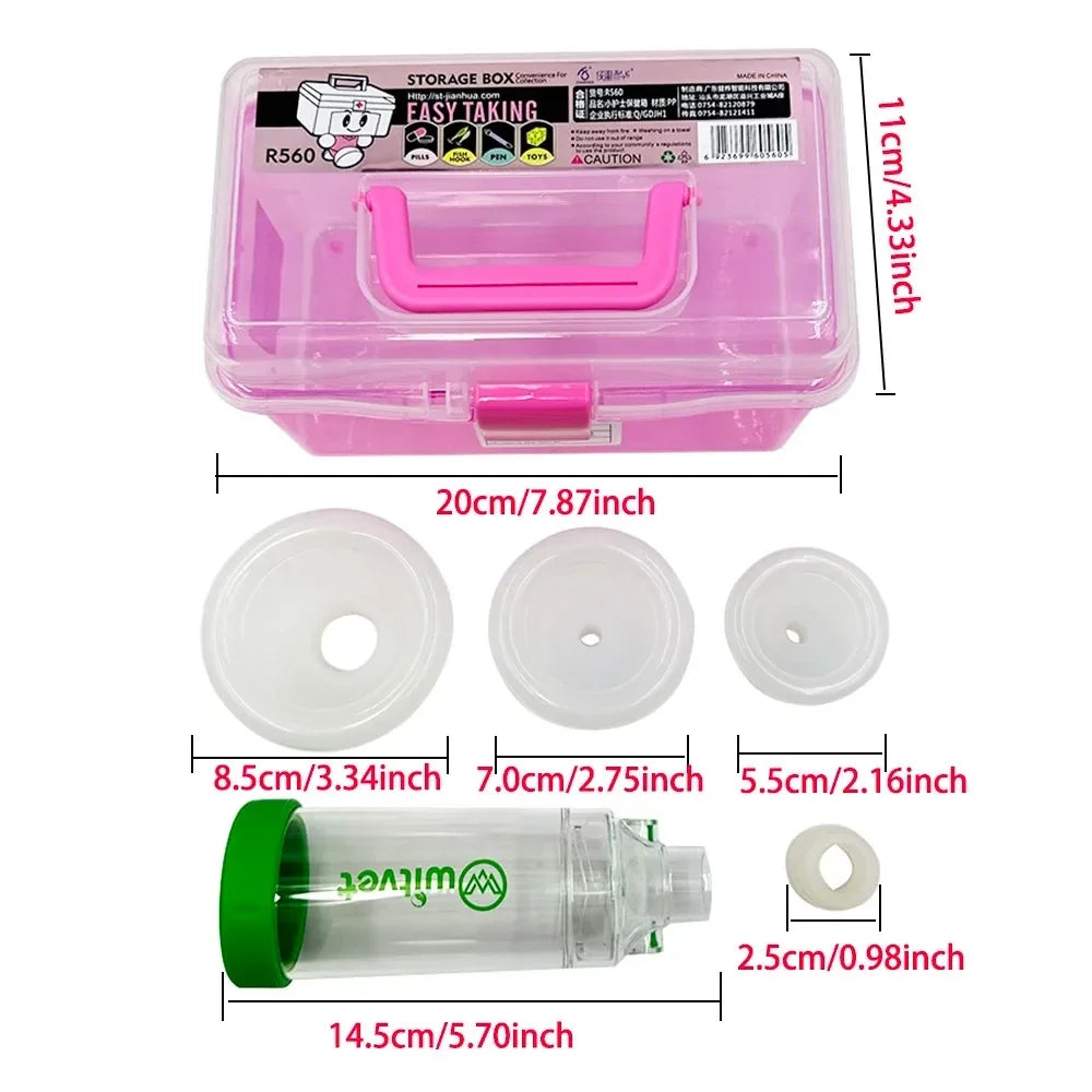New Pet Feline Cat Dog Aerosol Storage Spacer Assist Inhalation Pump Nebulizer Manual Plastic Silicon Mask Animal