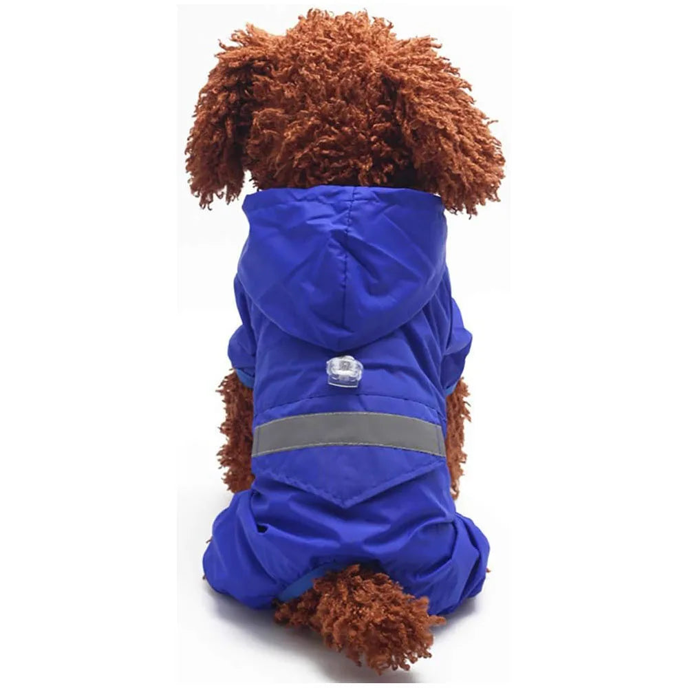 Dog Raincoat Waterproof Puppy Clothes Breathable Pet Raincoat Hooded Rain Jacket with D-ring For Small Dogs Outdoor Pet Supplies