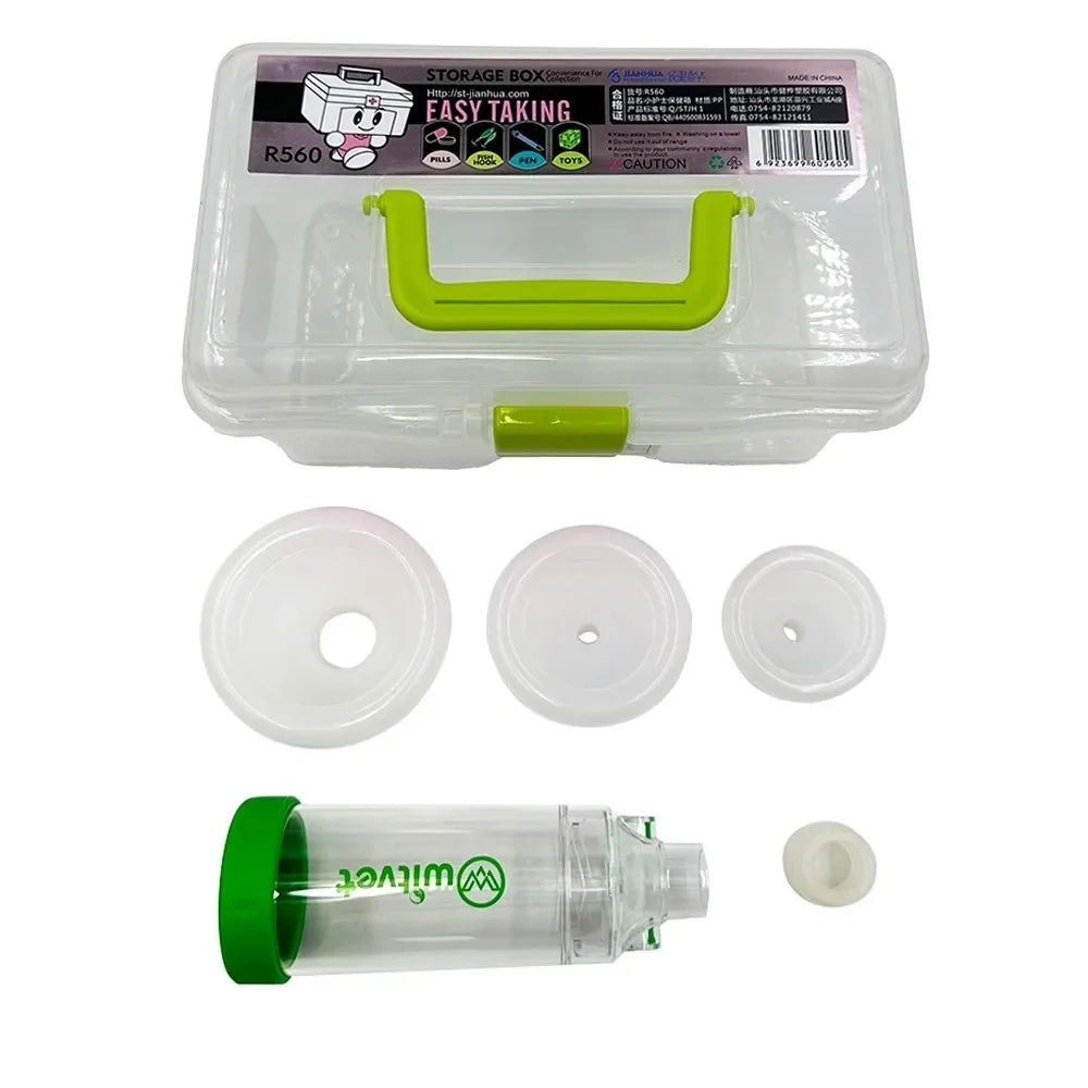 New Pet Feline Cat Dog Aerosol Storage Spacer Assist Inhalation Pump Nebulizer Manual Plastic Silicon Mask Animal