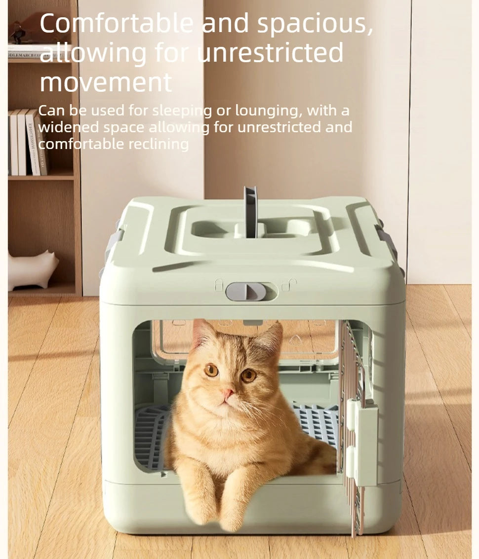 Portable Cat Carrier Pet Airline Crat Foldable Cat Kennel Dog Suitcase Outdoor Car Carry Box Dog Crate for Small Dog Pet Carrier