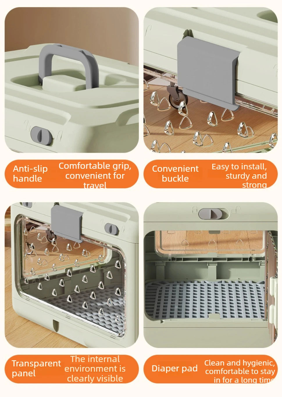 Portable Cat Carrier Pet Airline Crat Foldable Cat Kennel Dog Suitcase Outdoor Car Carry Box Dog Crate for Small Dog Pet Carrier