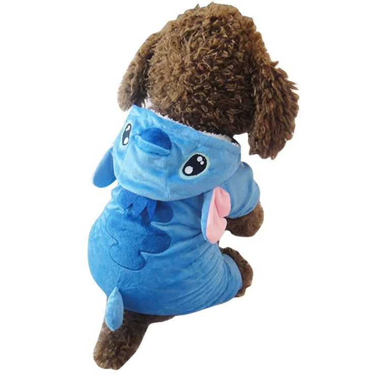 Cute Stitch 4-Paws Dog Sweater Winter Warm Clothes for Small Medium Breeds, Teddy Cosplay Costume Bulk Supply