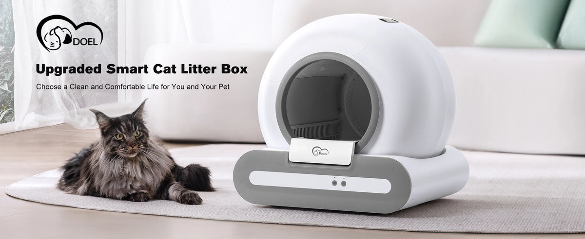 DOEL 2026 New Smart Self-Cleaning Cat Litter Box, 65L Large Space Automatic Cat Toilet, App Control, Only Support 2.4G WiFi, Compatible with Tofu and Mixed Cat Litter, Filter A Included Only, Suitable for Pet Lovers