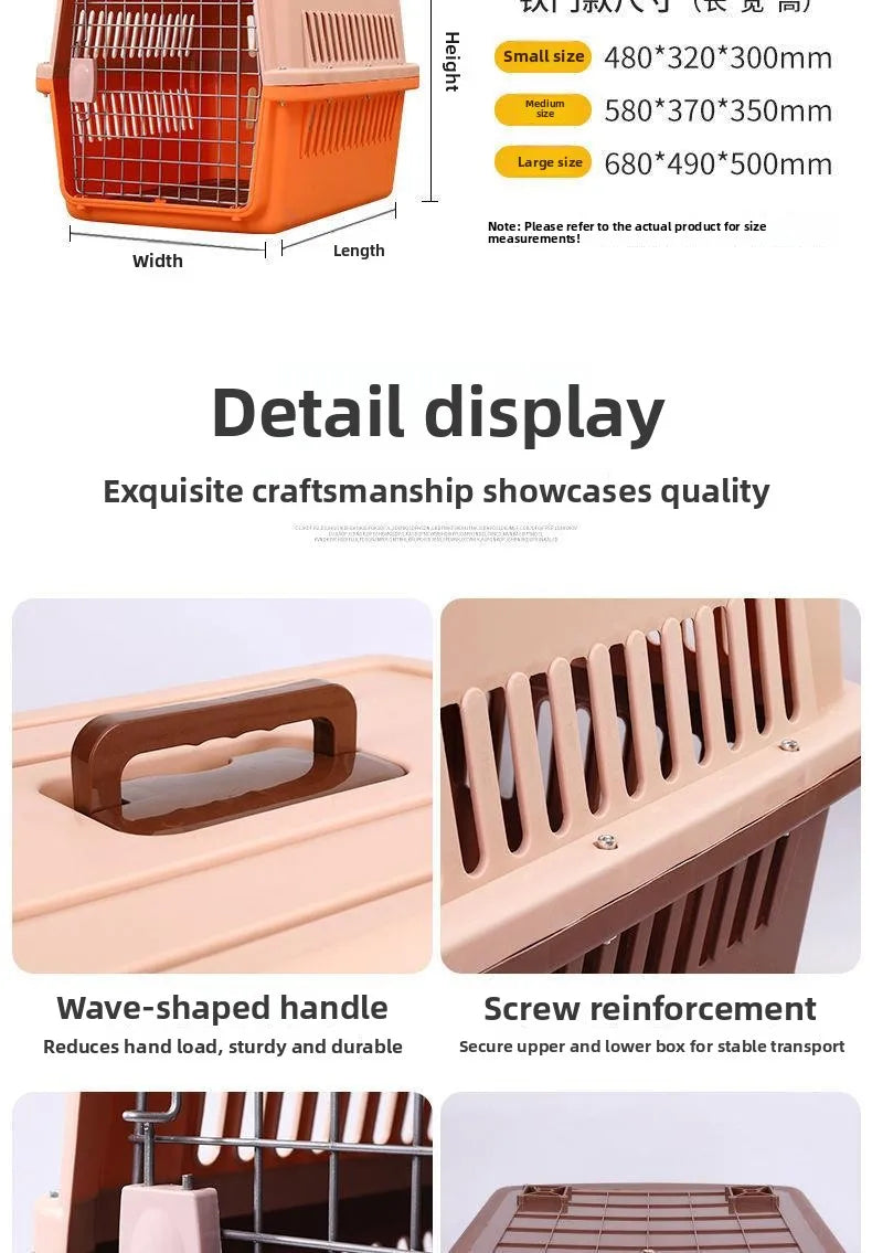 Portable Pet Air Shipping Cage Carrier  Carrier Space Module Travel Dog Car Cargo Small Breed Pet Transport Kennel Cage