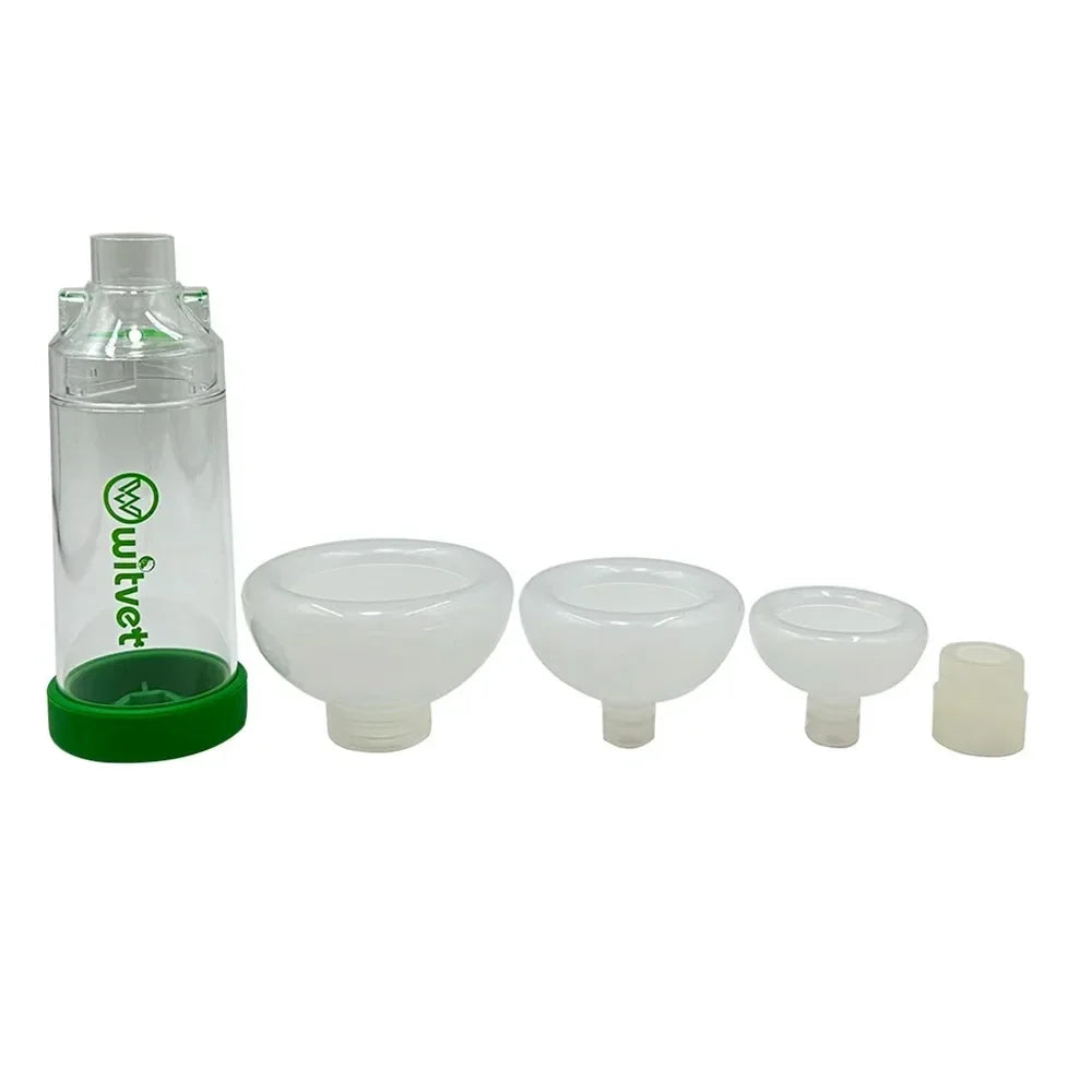 New Pet Feline Cat Dog Aerosol Storage Spacer Assist Inhalation Pump Nebulizer Manual Plastic Silicon Mask Animal