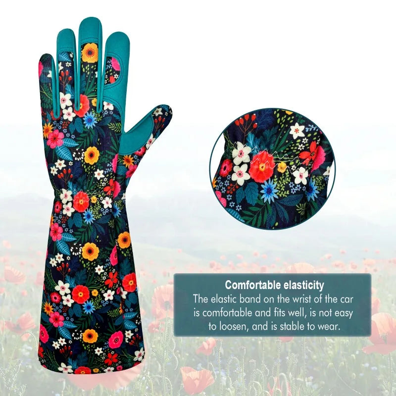 New Garden Gardening Gloves for Women's Courtyard Care Gloves Durable, Cut Resistant, and Puncture Resistant Long Arm Protection