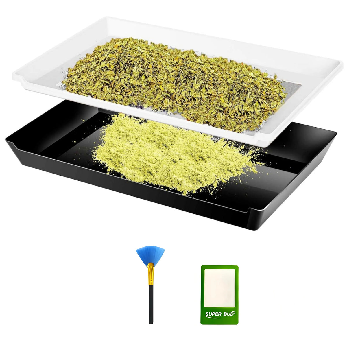 Trim Tray Kit with Trimming Tray 12" x 20", 150 Micron Pollen Screen, Bottom Harvest Bin, Scissors, Herb Plant Flower Dry Sifter