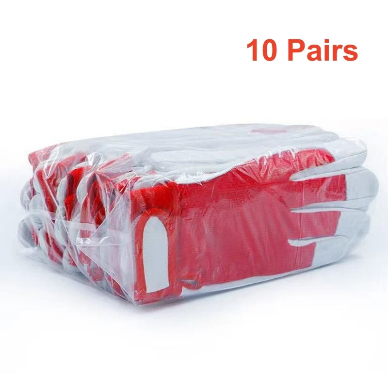 10 Pairs Leather Work Gloves For Gardening Driver Construction Work Welder Men and Women Sheepskin Working Glove