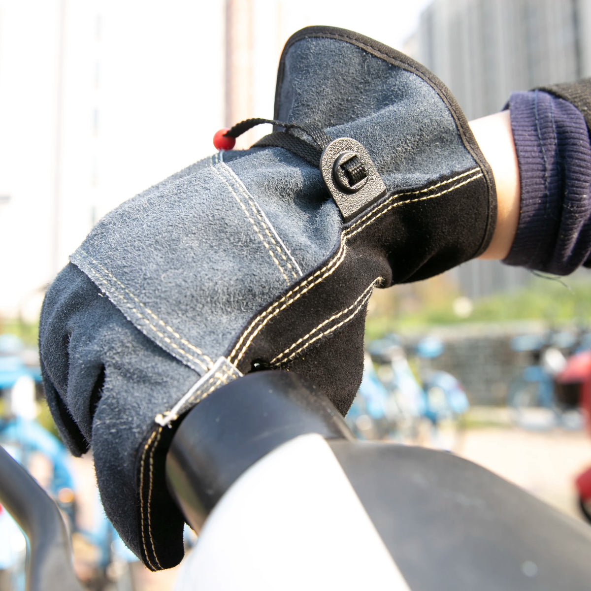 Cow Split Leather Work Gloves Adjustable Cuffs  BBQ Wear Resistant Gardening Safety Protective Gloves