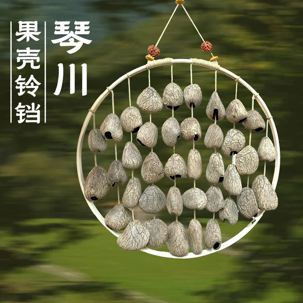 Natural Indonesian Seed Shell Hand Bell Wind Chime For Meditation Sound Therapy Yoga Altar Home Decor Boho Gift For Women
