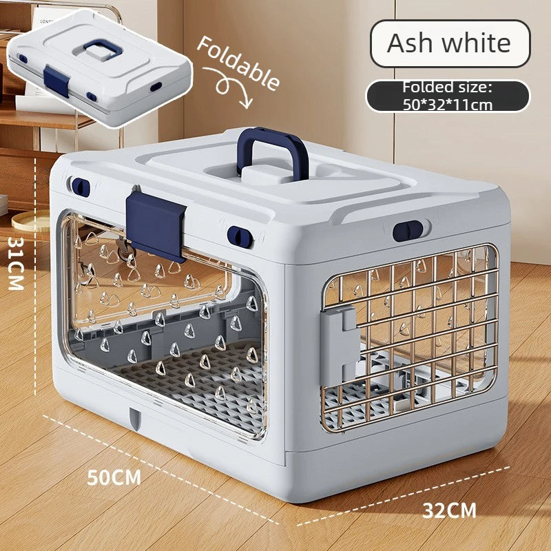 Portable Cat Carrier Pet Airline Crat Foldable Cat Kennel Dog Suitcase Outdoor Car Carry Box Dog Crate for Small Dog Pet Carrier