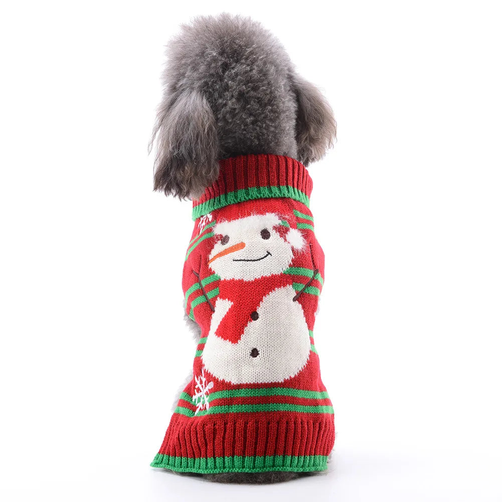 Christmas Dog Sweater for Small Dogs - Santa Claus Knit Pet Clothes for Poodle Teddy Puppy, Cute Warm Xmas Puppy Outfit