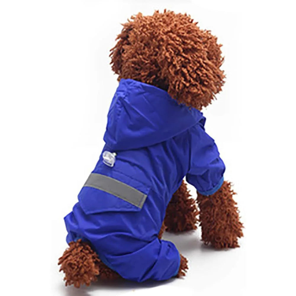 Dog Raincoat Waterproof Puppy Clothes Breathable Pet Raincoat Hooded Rain Jacket with D-ring For Small Dogs Outdoor Pet Supplies