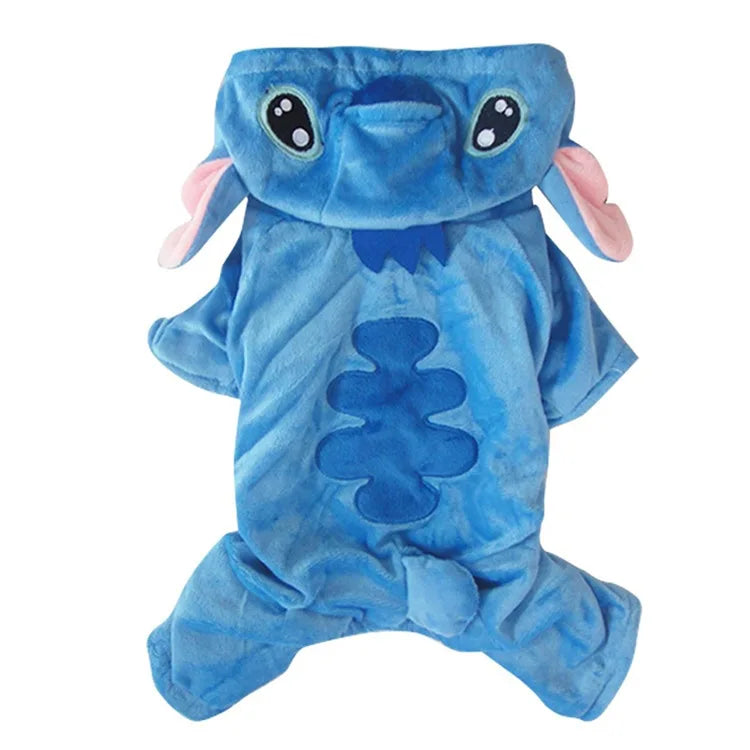 Cute Stitch 4-Paws Dog Sweater Winter Warm Clothes for Small Medium Breeds, Teddy Cosplay Costume Bulk Supply