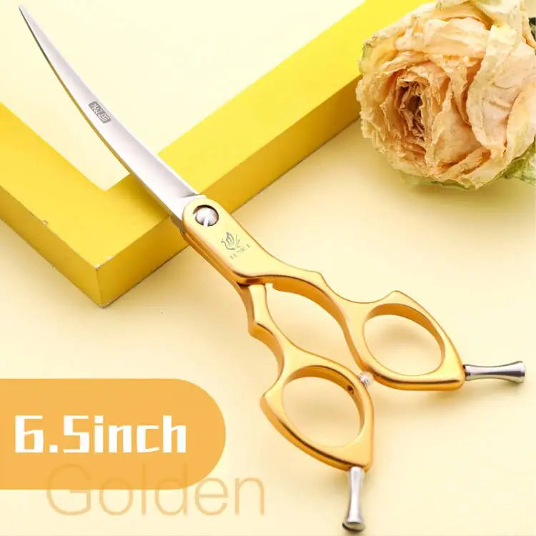 Fenice 6.0/6.5/7 Inch Professional Dog Grooming Scissors Curved Japan 440C Shear with High Quality Alloy Handle aseo de mascotas