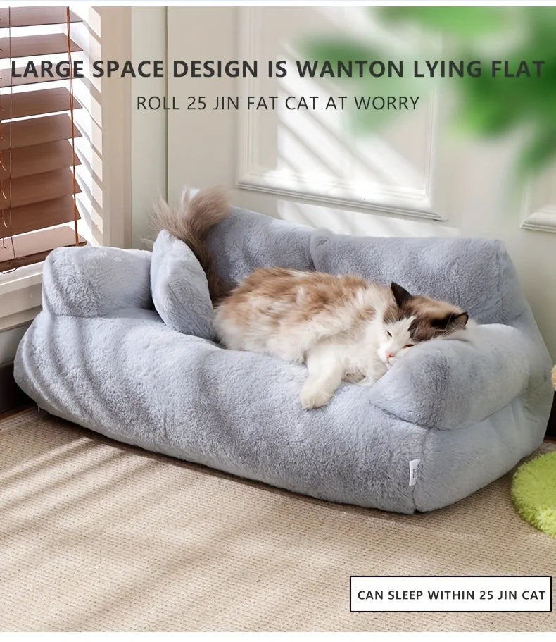 Luxury Cat Bed Super Soft Warm Pet Sofa Detachable Washable Non-slip for Small Medium Dogs Comfortable Sleep Pets Beds Supplies