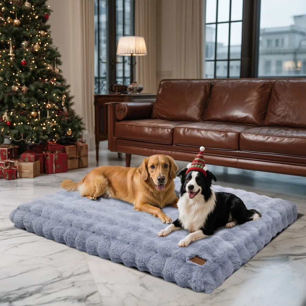 Ultra Plush Dog Bed Soft Pet Cushion Large Dog Crate Puppy Mattress Washable Mat