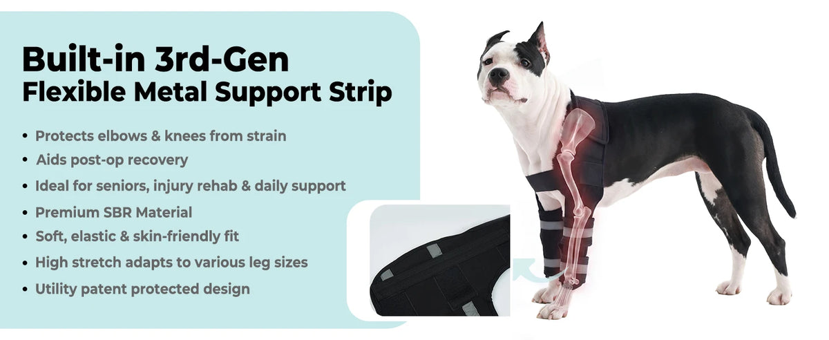 Dog Leg Brace for Front, Dogs Elbow Protector with Hook-Loop Fastening Elbow Brace for Joint Support Walking Assistance,Dropship