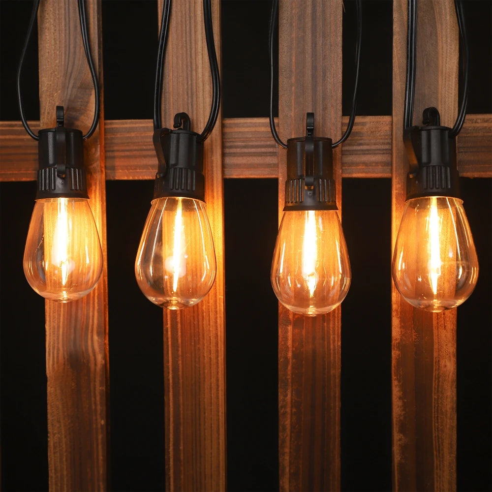 PET S14 LED String Light Bulbs E12 Base Shatterproof Plastic Bulbs 220V EU Plug Outdoor Patio Garden Lights Warm White 2700K