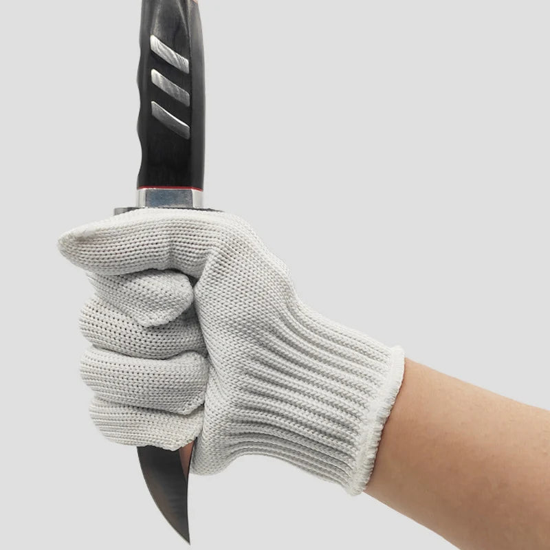 1Pair Black Level 5 Anti-cut Glove Safety Cut Proof Stab Resistant Wire Metal Work Gloves Garden Kitchen Household Safety Gloves
