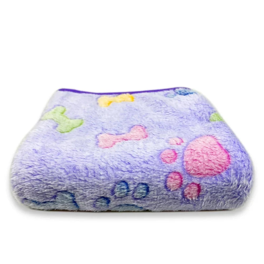 Dog Blankets Cat Soft Fluffy Fleece Pet Blanket Warm Cute Print Design Puppy Kitten Doggy Paw Small