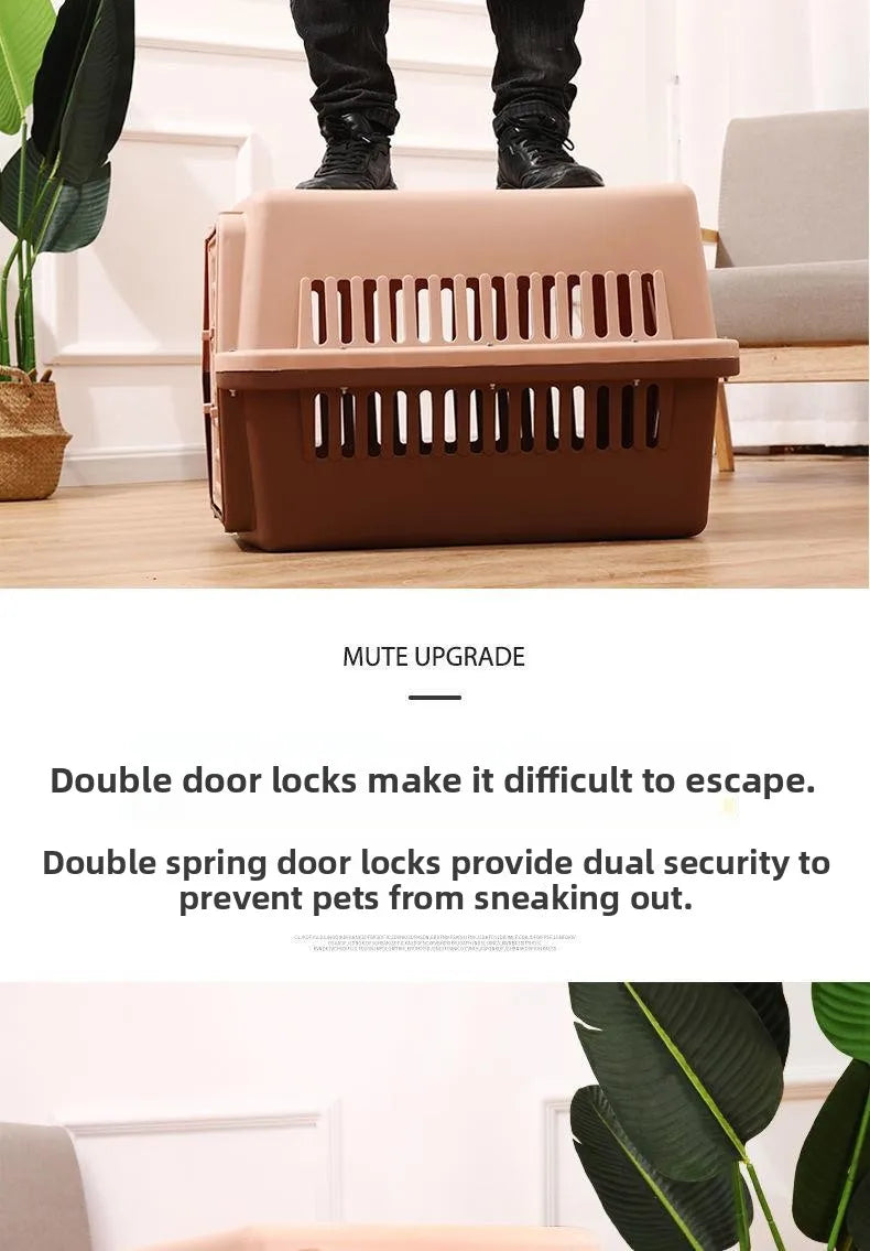 Portable Pet Air Shipping Cage Carrier  Carrier Space Module Travel Dog Car Cargo Small Breed Pet Transport Kennel Cage
