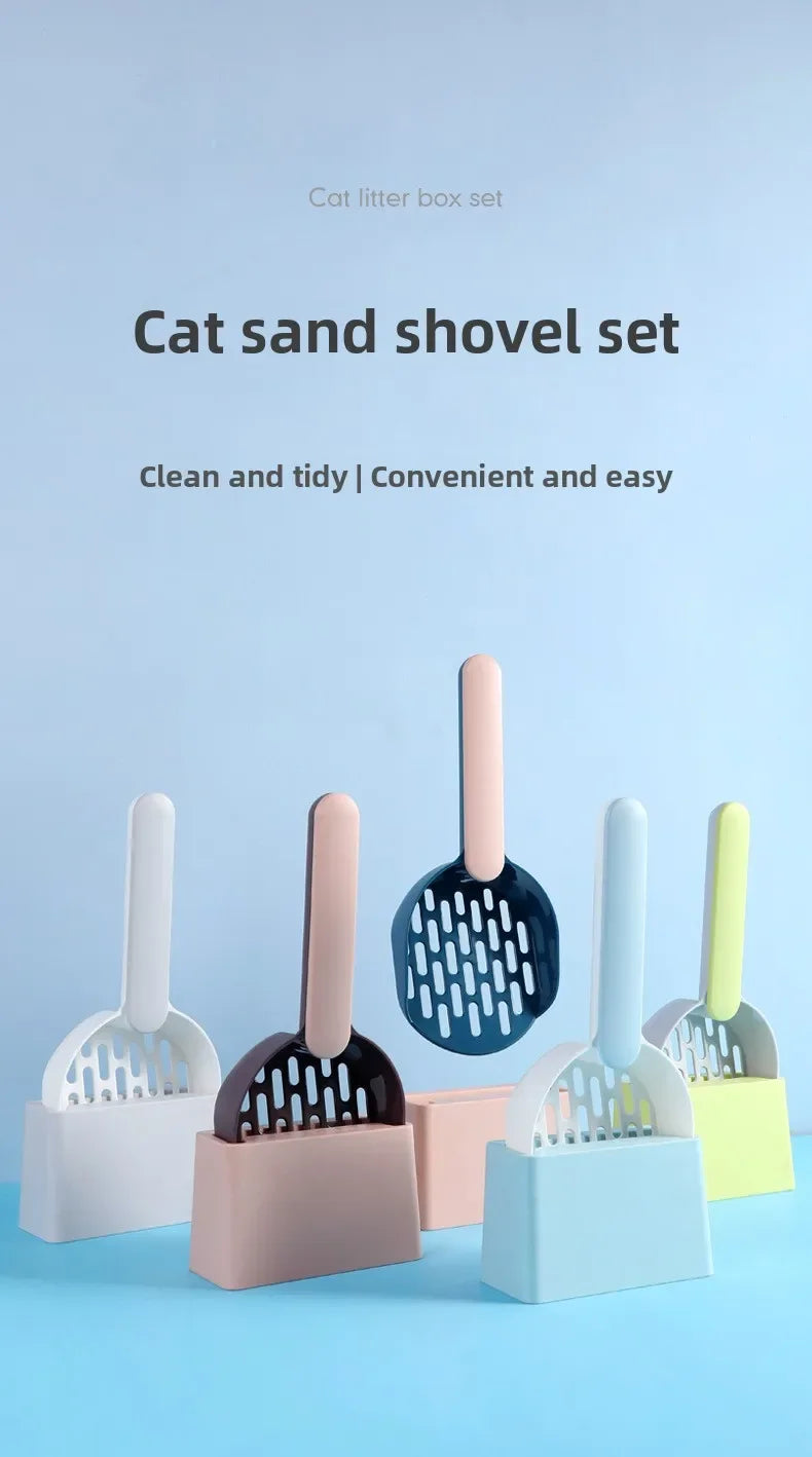 Pet litter scoop set specialized cat litter filter matching base fine hole cat scoop cleaning pet supplies