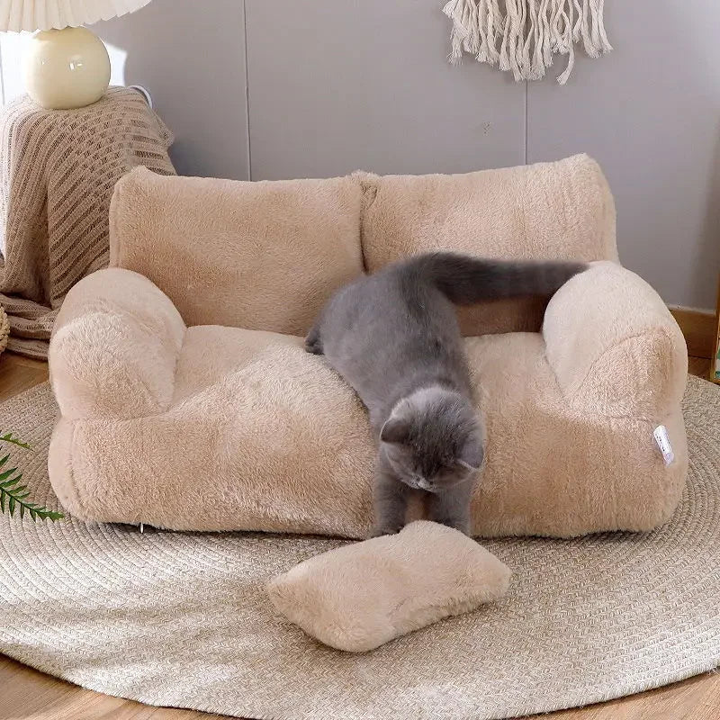 Luxury Cat Bed Super Soft Warm Pet Sofa Detachable Washable Non-slip for Small Medium Dogs Comfortable Sleep Pets Beds Supplies