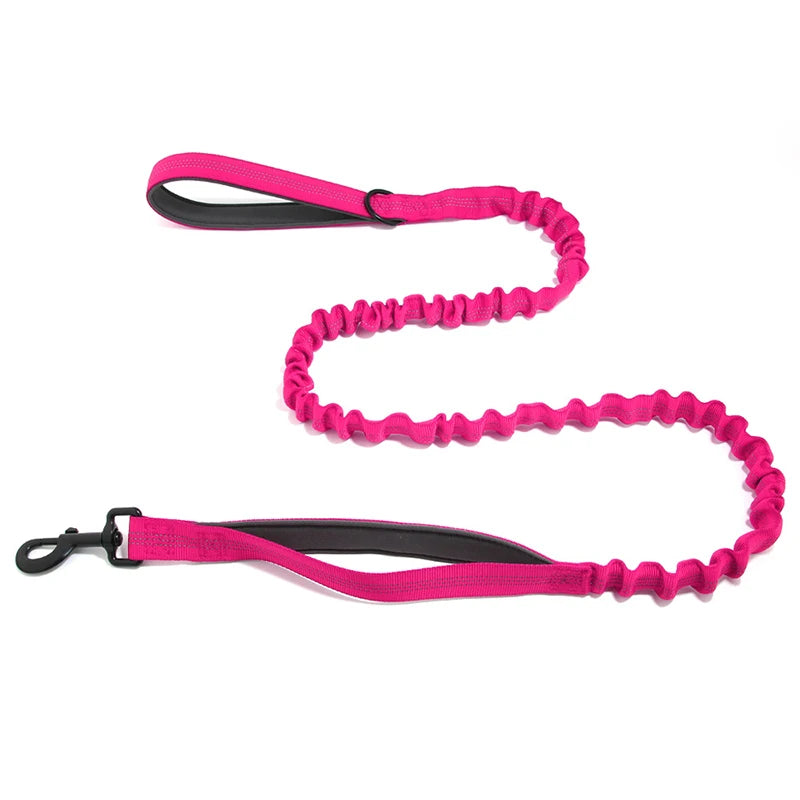 High Elasticity Double Handle Dog Tactical Leash Explosion-proof No Tangle Outdoor Training Walking Nylon Dog Leashes Dogs Items