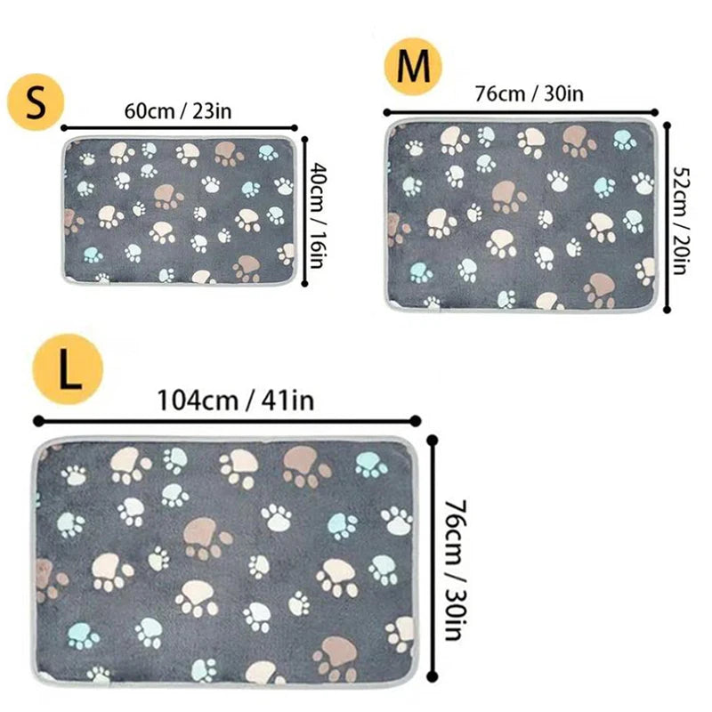 Dog Blankets Cat Soft Fluffy Fleece Pet Blanket Warm Cute Print Design Puppy Kitten Doggy Paw Small