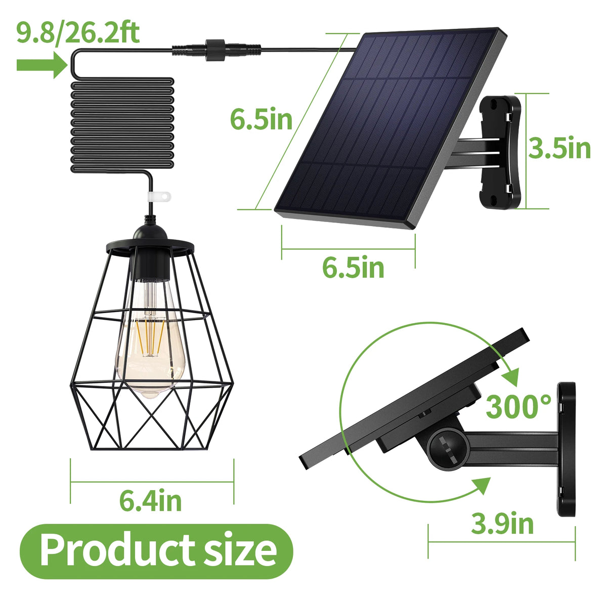 Intelamp 4000mah Solar Pendant Lights Solar Shed Hanging Lights Indoor & Outdoor Waterproof For Garden Terrace Balcony Pavilion