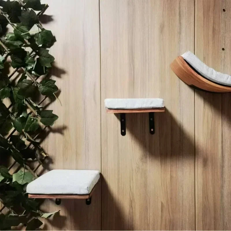 Solid Wood Cat Climbing Frame Wall Hanging Cats Nest Cat Tree Jumping Platform Not Easily Deformed Pet Furniture Products