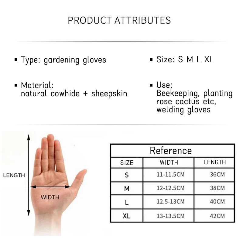 S-XL Gardening Gloves Rose Pruning Thorn Cut Proof Bushes Long Sleeve Leather Floral Gauntlet Welding Protection Gloves