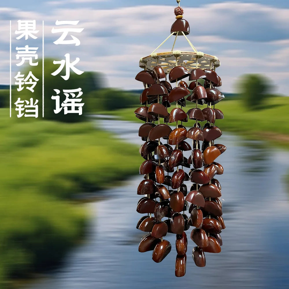 Natural Indonesian Seed Shell Hand Bell Wind Chime For Meditation Sound Therapy Yoga Altar Home Decor Boho Gift For Women
