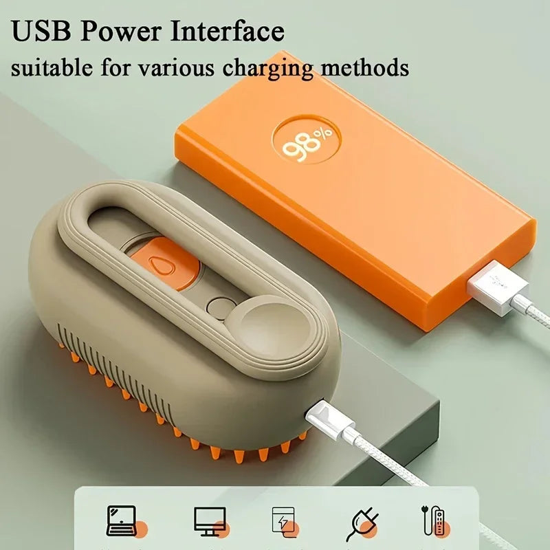 Pet Steam Brush Cat Dog Cleaning Steamy Spray Massage Beauty Comb 3 in 1 Hair Removal Grooming Supplies Pets Accessories