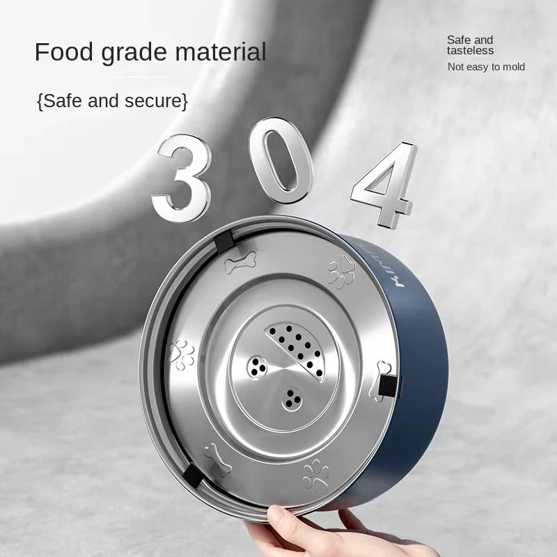 Stainless Steel Dog  Anti-tip Large Capacity Pet  Dog Rice BowL Dog Water Cat  Easy To Clean Slow Food